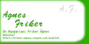 agnes friker business card